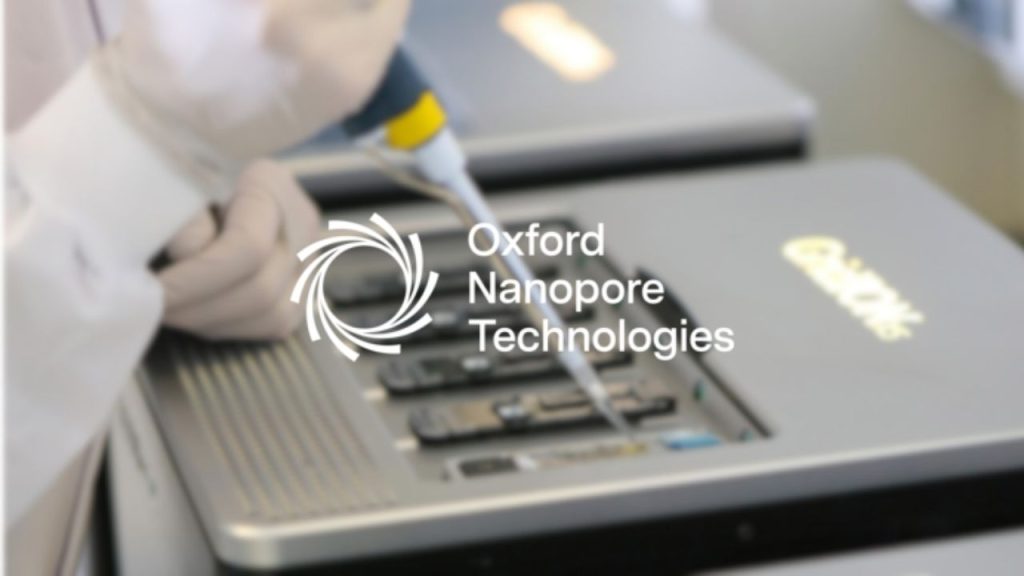 Oxford Nanopore Technologies logo overlaid on a