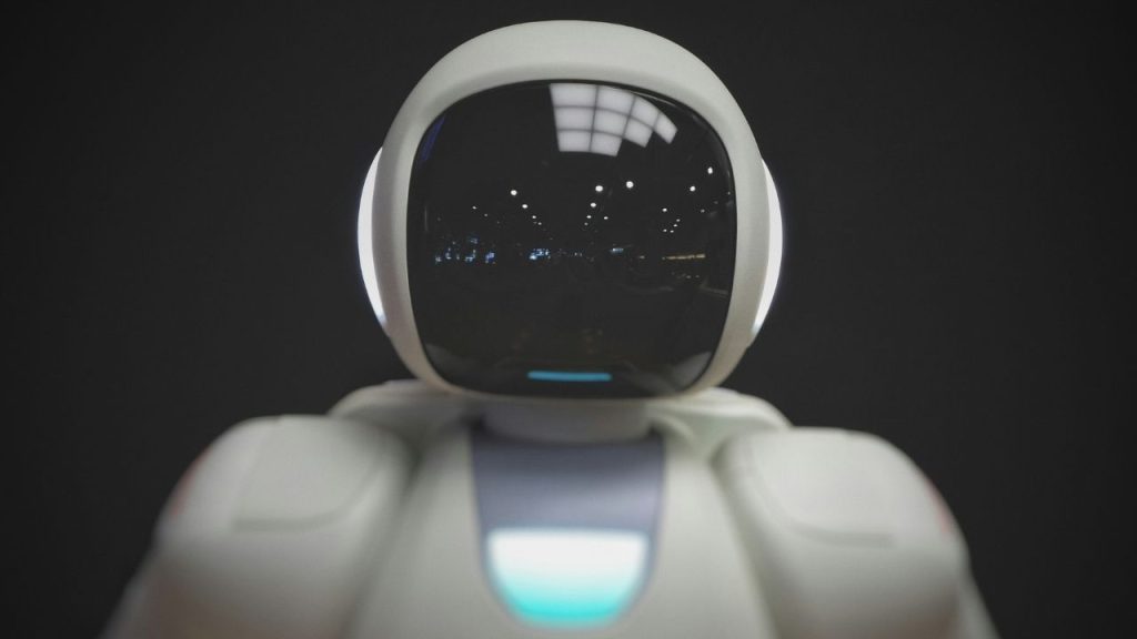 a portrait photo of a humanoid robot which is representative of SLAMcore robotics technology.