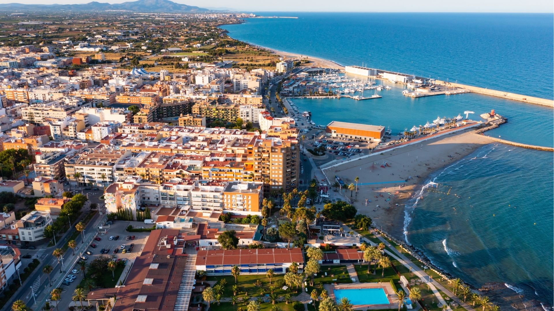 An aerial view of Benicarlo, Spain.