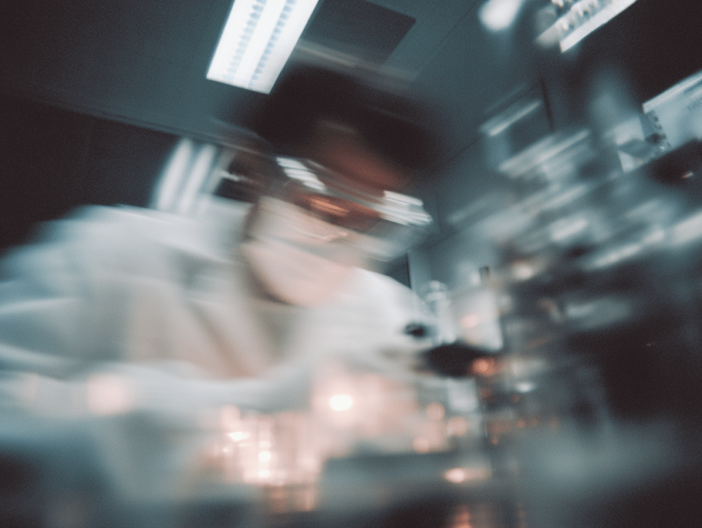 AI-generated image of a scientist working in a lab.